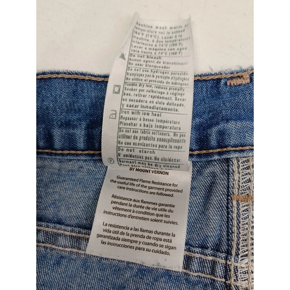 Carhartt Mens Straight Leg Relaxed Fit Jeans Blue Denim Distressed 42x32 #2112